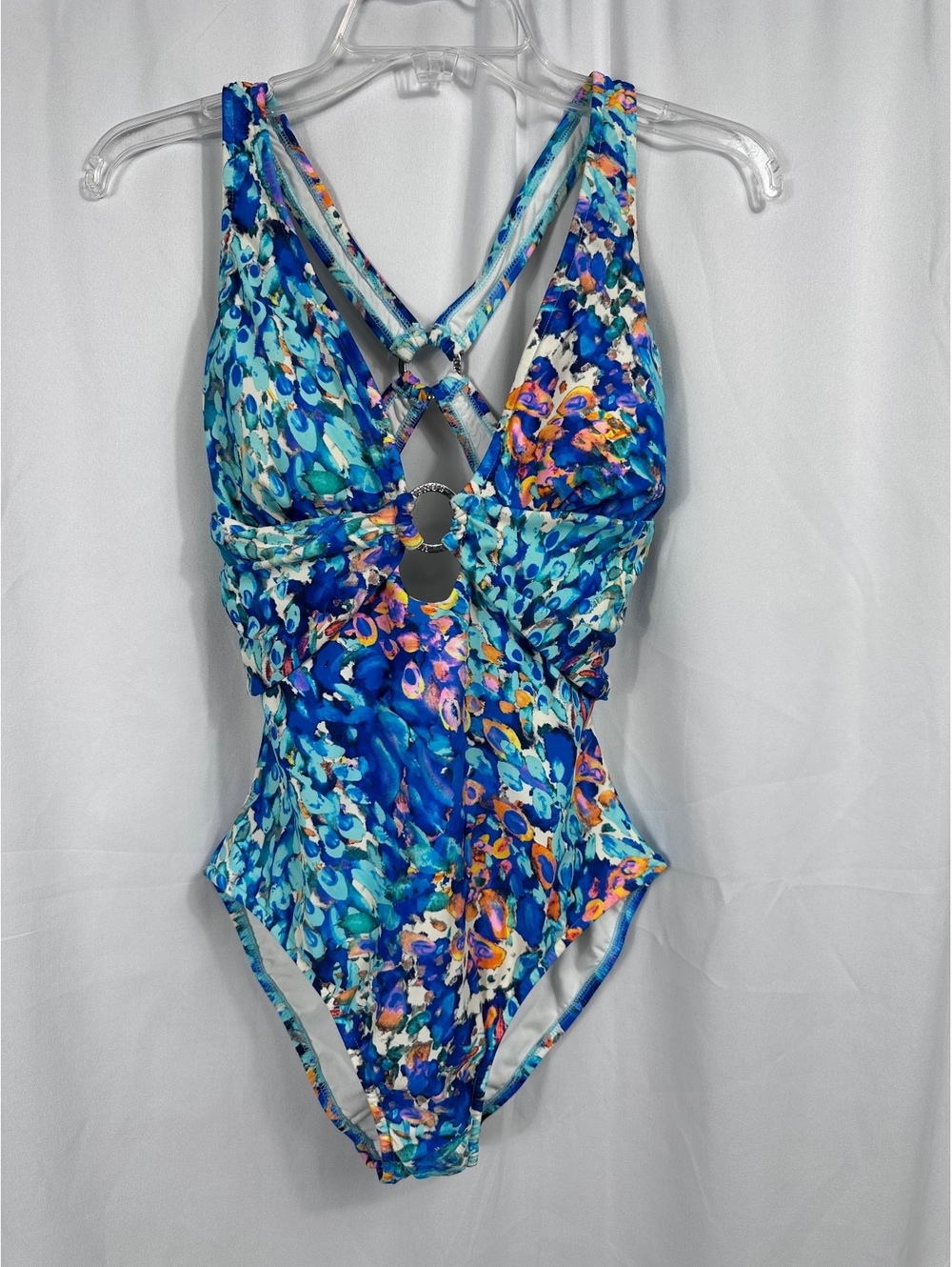 Venus One Piece Swimsuit Blue Multi Color Size 8